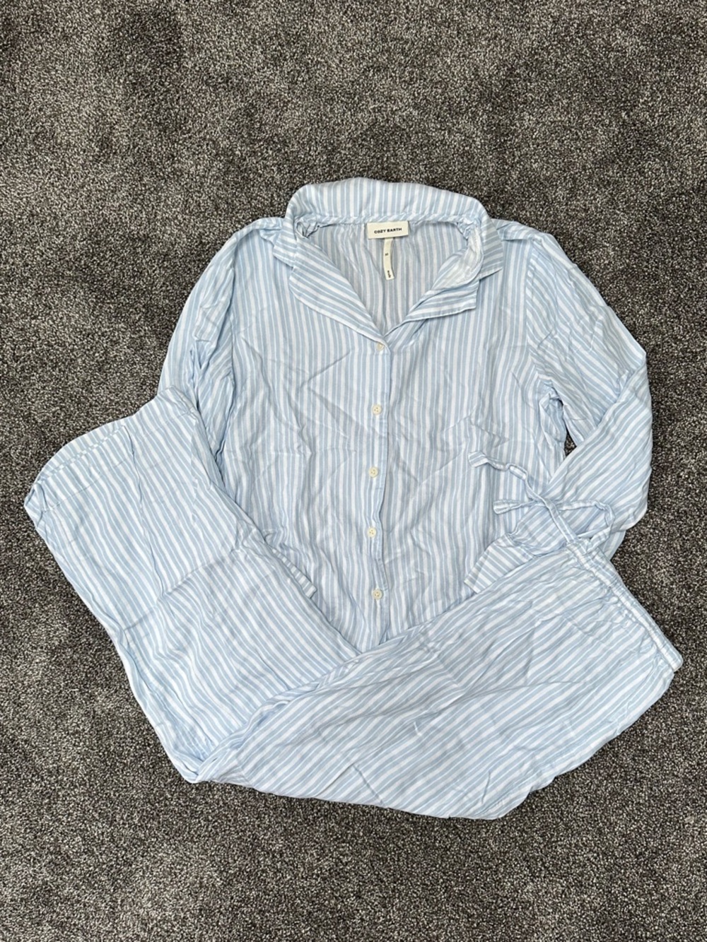 Cozy Earth Baby Blue Striped Pajama Set